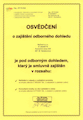 Osv�d�en� o zaji�t�n� odborn�ho dohledu